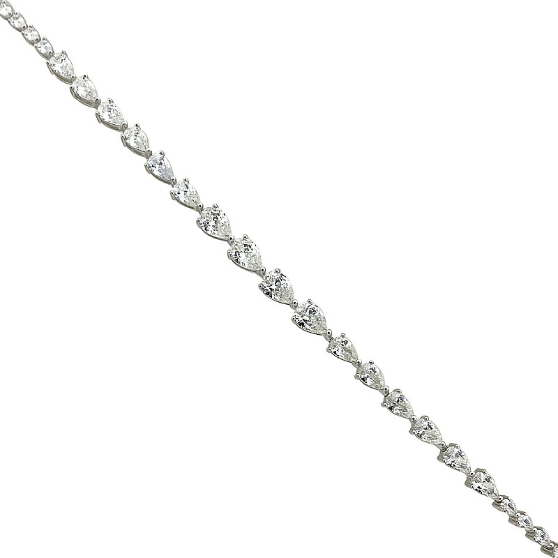 Moissanite Graduated Teardrop Tennis Bracelet - 1