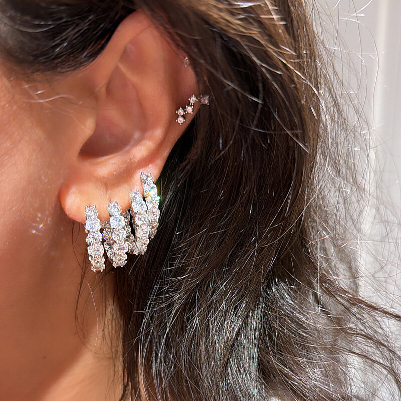 Moissanite Hoop Earrings - 2