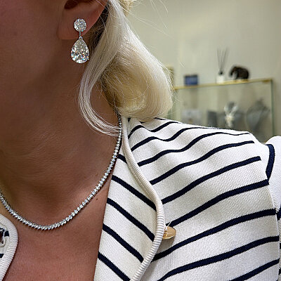 Moissanite Mari Drop Earrings - by Eda Çetin