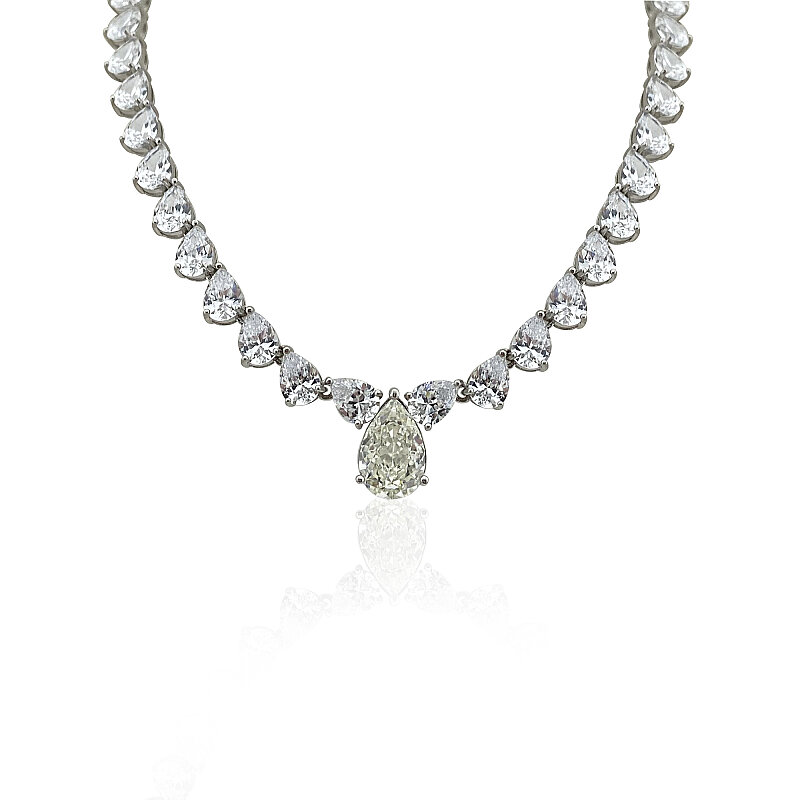 Moissanite Mari Drop Waterway Necklace - 1