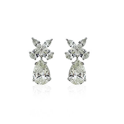 Moissanite Marquise Drop Earrings - by Eda Çetin