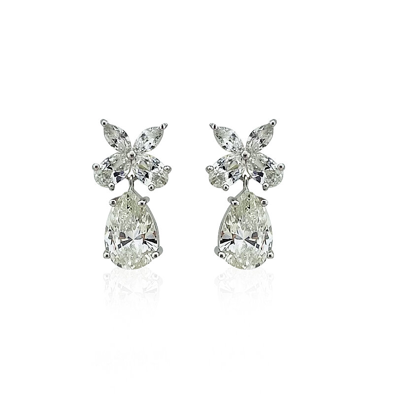Moissanite Marquise Drop Earrings - 1