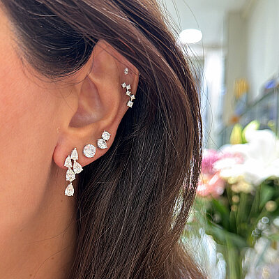 Moissanite Marquise Dye Earrings - by Eda Çetin