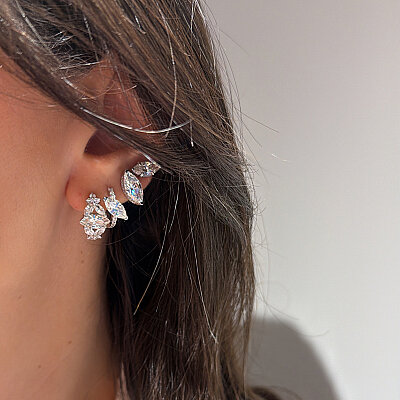Moissanite Marquise Hoop Earrings - by Eda Çetin