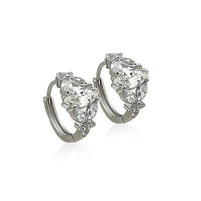 Moissanite Marquise Hoop Earrings - by Eda Çetin