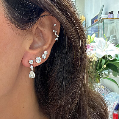 Moissanite Mini Drop Earrings - by Eda Çetin