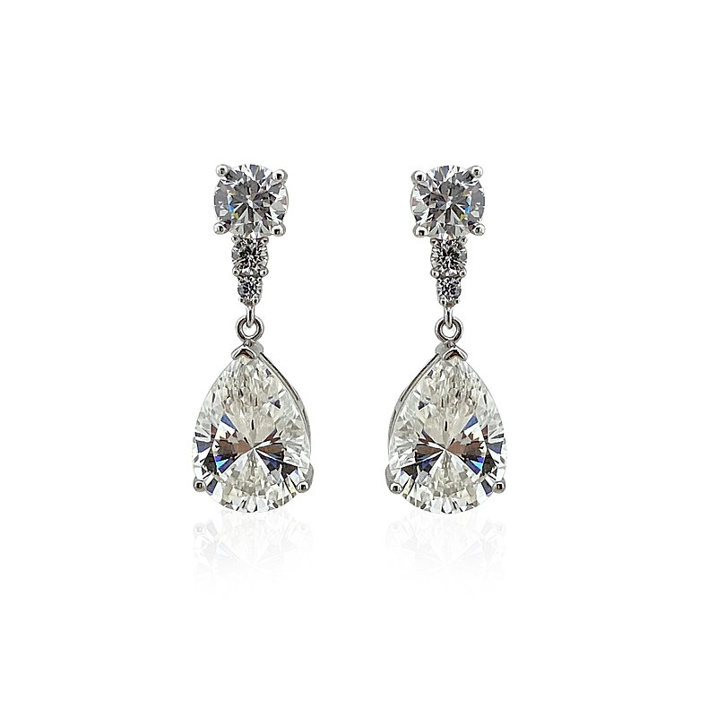 Moissanite Pear-Cut Earrings - 1
