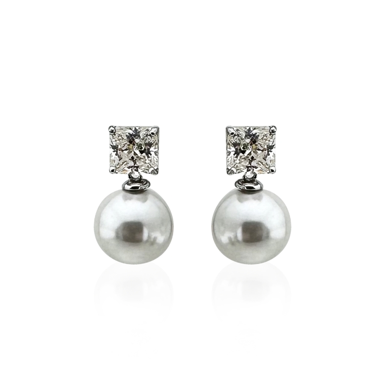 Moissanite Pearl Earring - 4