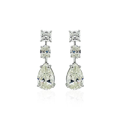 Moissanite Pendant Drop Earrings - by Eda Çetin