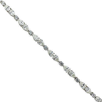 Moissanite Row Teardrop Tennis Bracelet - by Eda Çetin