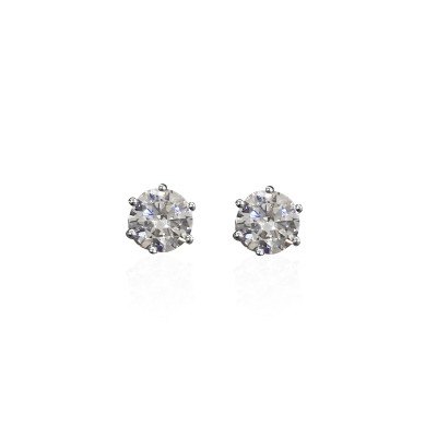 by Eda Çetin - Moissanite Solitaire Earring - 0.50 Carat