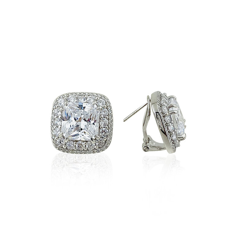 Moissanite Square Stone Earrings - 3