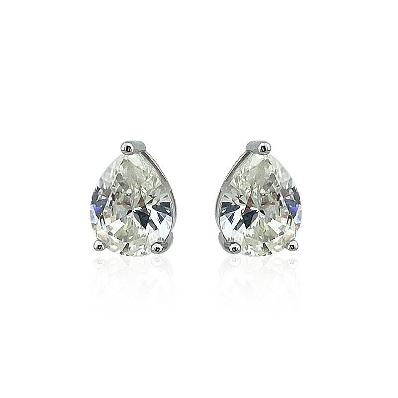 Moissanite Teardrop Earrings - 2 Carat - 2