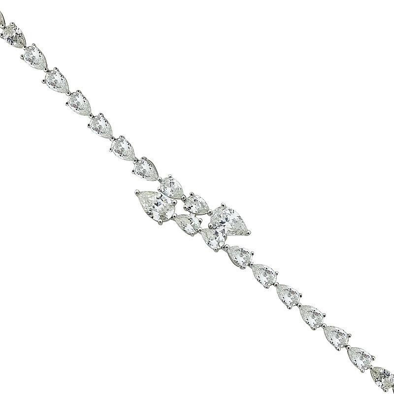 Moissanite Teardrop Eternity Bracelet - 1