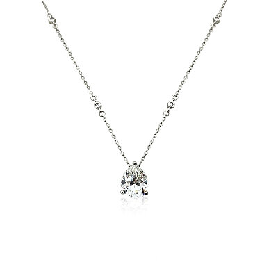 Moissanite Teardrop Necklace - 2 Carat - by Eda Çetin