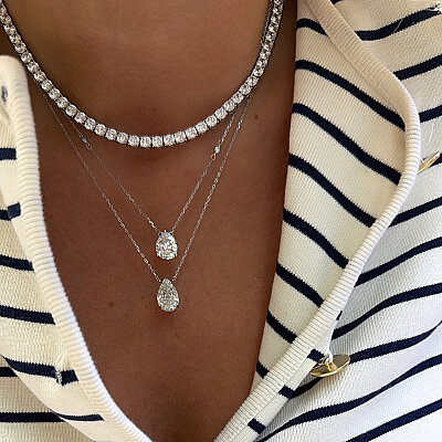 Moissanite Teardrop Necklace - 2 Carat - by Eda Çetin