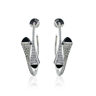 byEdaÇetin - Monaco Stone Hoop Earrings