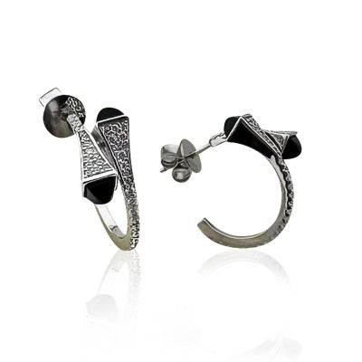 byEdaÇetin - Monaco Stone Hoop Earrings - Small Form