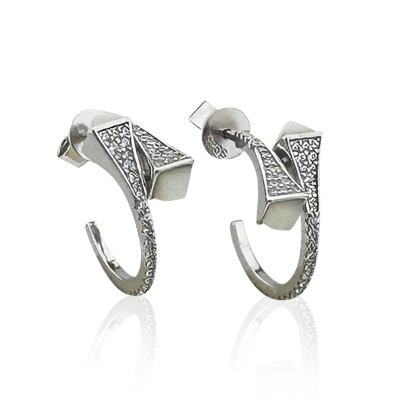 byEdaÇetin - Monaco Stone Hoop Earrings - Small Form (1)