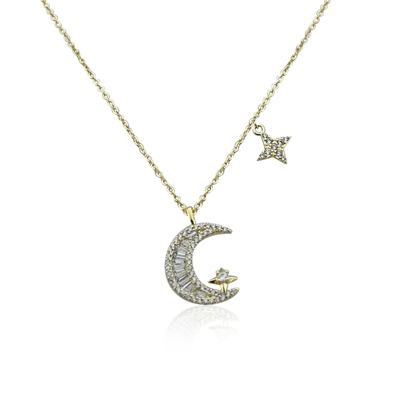 Moon Star Stone Necklace - 2
