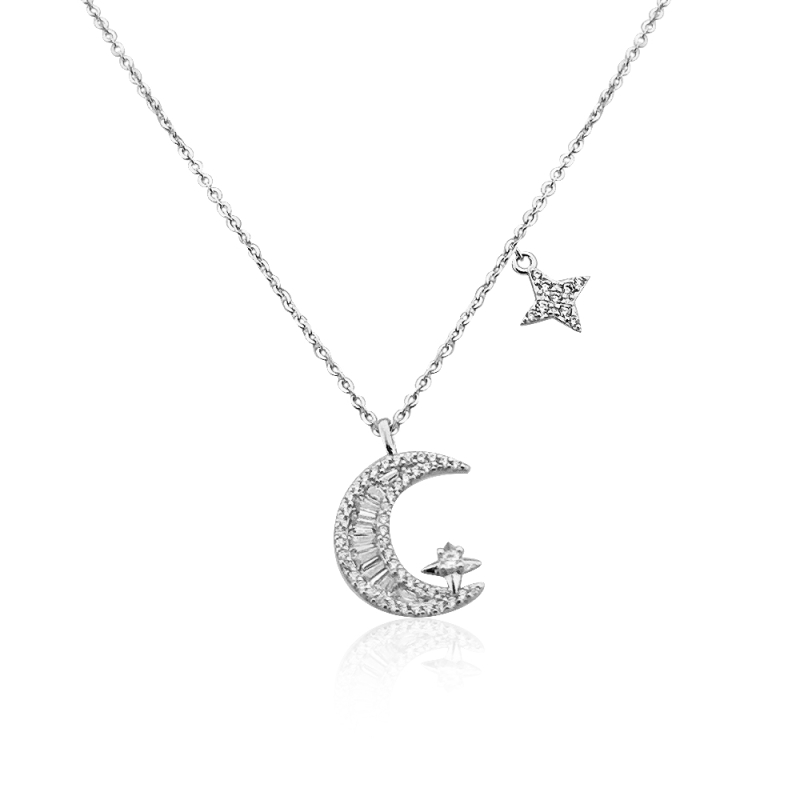 Moon Star Stone Necklace