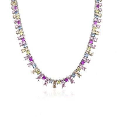 by Eda Çetin - Morini Colorful Italian Tennis Necklace