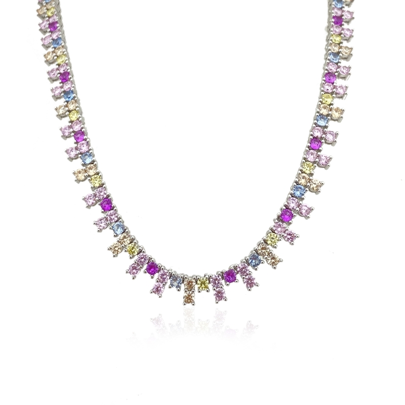 Morini Colorful Italian Tennis Necklace