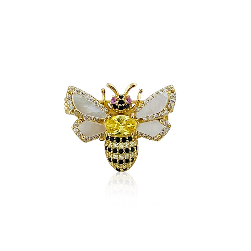 Mother-of-Pearl Bee Brooch - 1