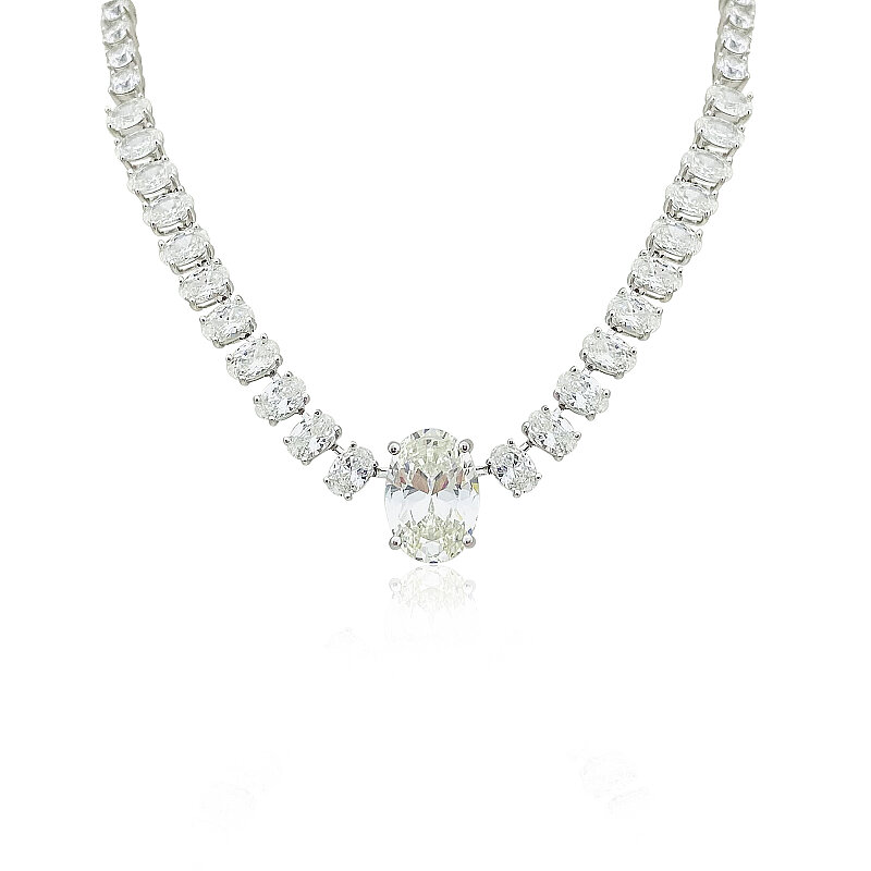 Mozanit Oval Kesim Su Yolu Kolye - 2