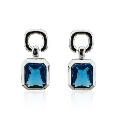 Muse Italian Earrings - Blue - Thumbnail
