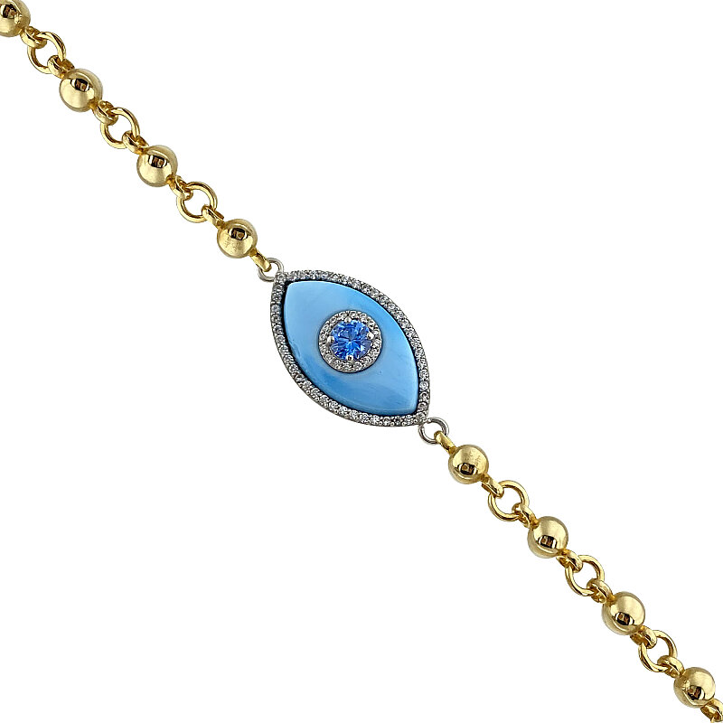 Muse Turquoise Glass Eye Bracelet - 1