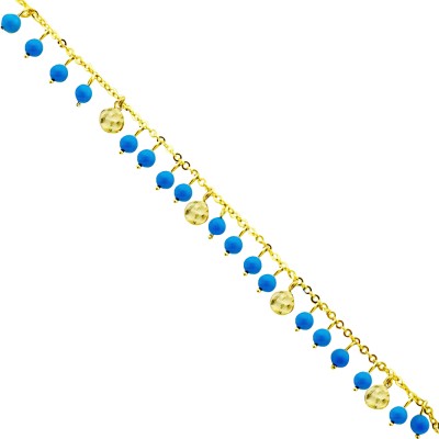 Nadia Turquoise Sequin Anklet - Thumbnail