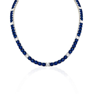 byEdaÇetin - Navy Blue Tennis Necklace