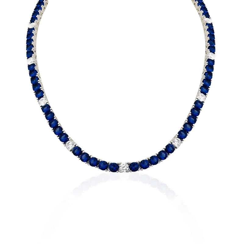Navy Blue Tennis Necklace