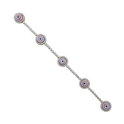 New Series Thin Glass Eye Bracelet - Five - Thumbnail