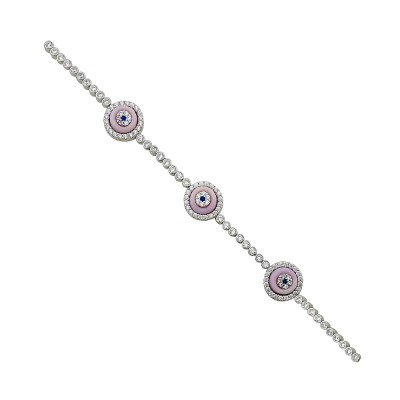 by Eda Çetin - New Series Thin Glass Eye Bracelet - Triple (1)