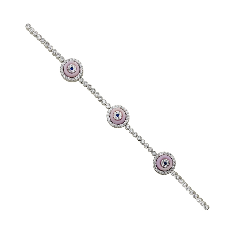 New Series Thin Glass Eye Bracelet - Triple - 2