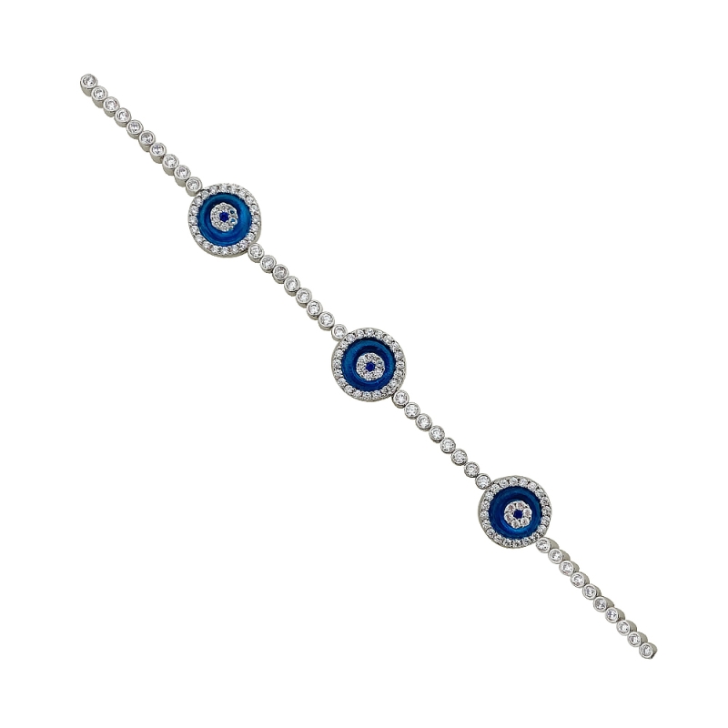 New Series Thin Glass Eye Bracelet - Triple