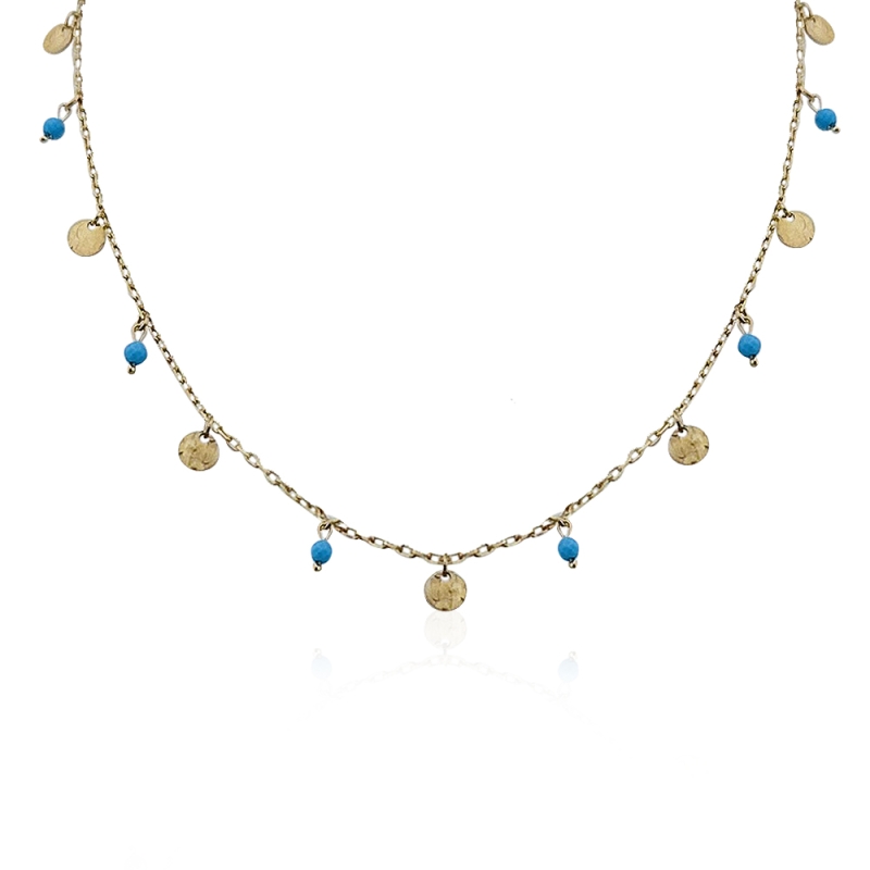 Nilda Turquoise Sequin Necklace