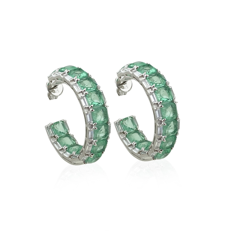 Nile Green Hoop Earrings - 1