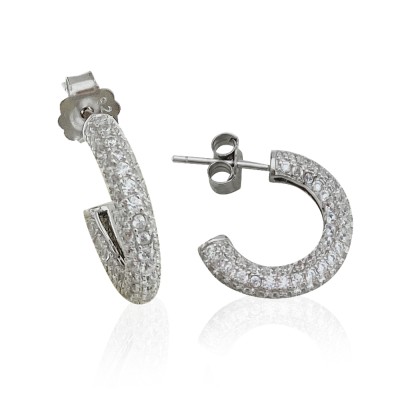 Nox Stone Hoop Earrings - Thumbnail