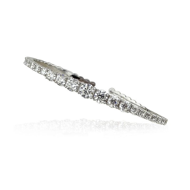 Open-Back Moissanite Cuff Bracelet - 1