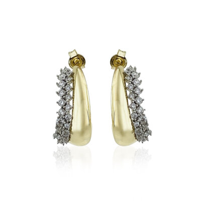 Opera Stone Hoop Earrings - by Eda Çetin