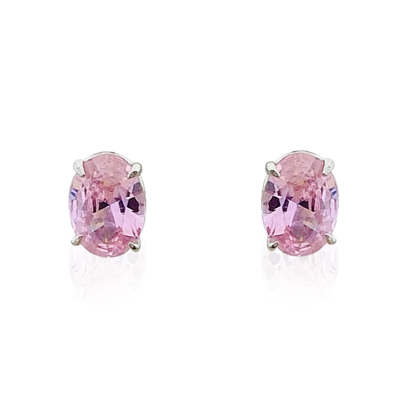 Oval Solitaire Earrings - 2