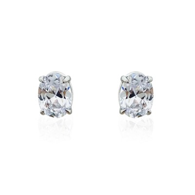Oval Solitaire Earrings