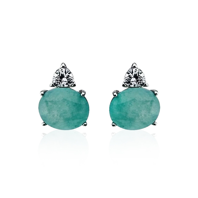 Paraiba Stone Oval Earrings