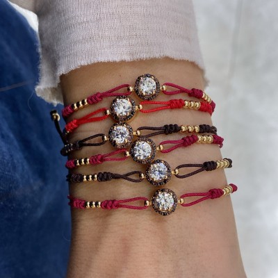 by Eda Çetin - Pari Round Stone Rope Bracelet
