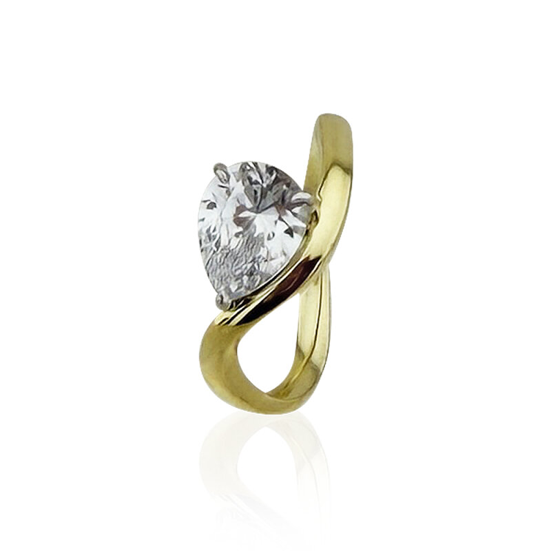 Pear Cut Wave Ring - 4