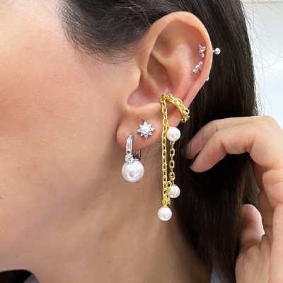 Cartilage pearl earrings hotsell
