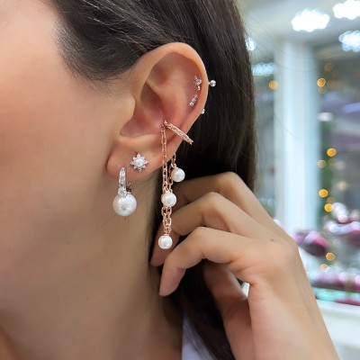Pearl Cartilage Earring - Thumbnail